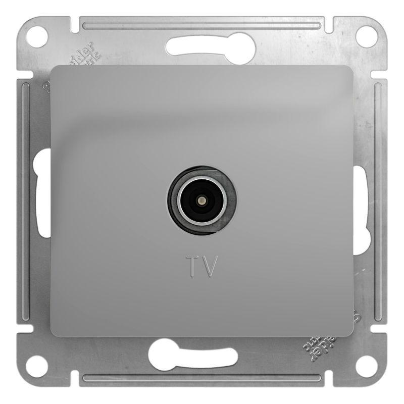 Розетка телевизионная проходная TV 1-м СП Glossa 4дБ механизм алюм. SchE GSL000392