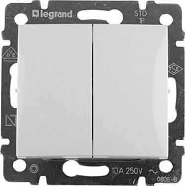 Legrand Valena  Белый Выключатель механизм 2-клавишный 10А 250В 774405 индивидуальная упаковка DIY
