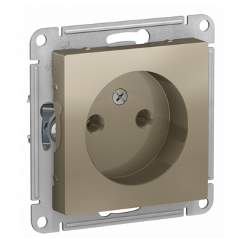 Schneider Electric AtlasDesign Шампань  Розетка без заземляющих контактов 16А, механизм ATN000541