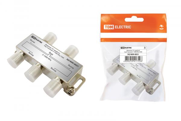 Делитель TV «краб» х4 под F разъём 5-1000 МГц TDM