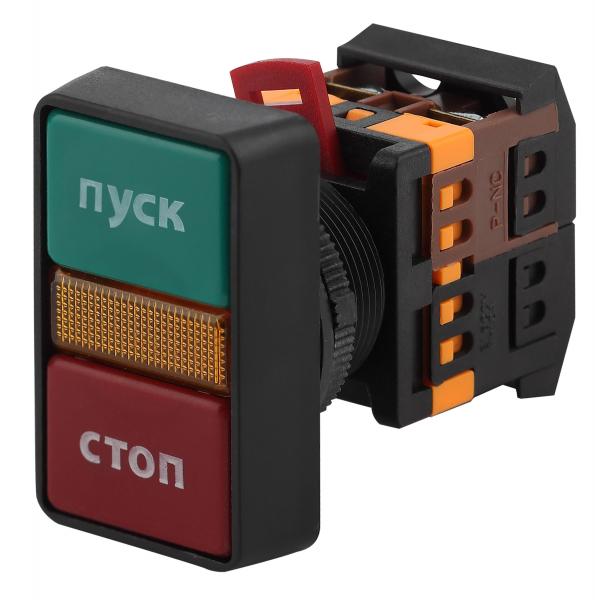 ЭРА Кнопка РPВВ-30N "Пуск-Стоп" d30мм неон/240В 1з+1р (10/200/3200)