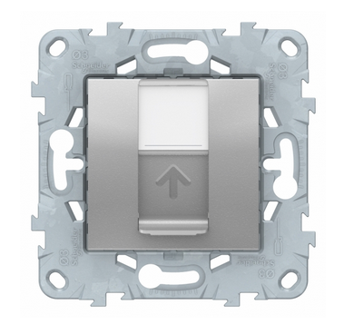 Schneider Electric Unica NEW Алюминий Розетка компьютерная, RJ45, 1-местная категория 5е UTP, NU541130