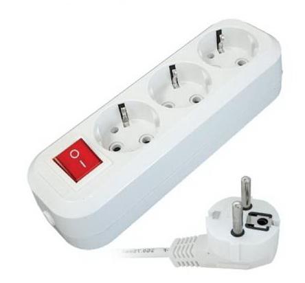 Удлинитель Универсал  S-303  3 гнезда  2 метра с заземляющими контактами  с выключателем  ПВС  3х1 9634418