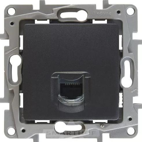 Legrand  Etika  Антрацит Розетка механизм компьютерная RJ45 кат .5 UTP 672641