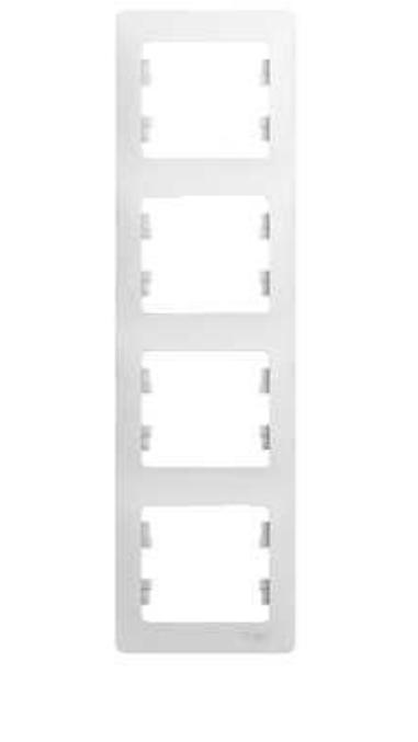 Schneider Electric Glossa  Белый Рамка 4-местная вертикальная IP20 скрытая установка GSL000108