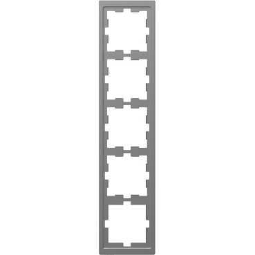 Schneider Electric  MERTEN  D-Life  Нержавеющая Сталь  Рамка 5-местная MTN4050-6536
