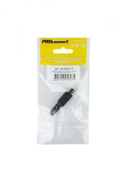Разъем антенный на кабель, (штекер-TV), черный, (1шт.) (пакет)  PROconnect 05-2042-2-7