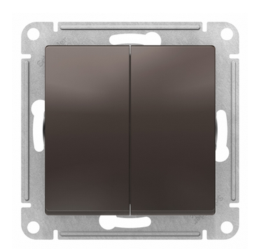 Schneider Electric AtlasDesign Мокко  Переключатель 2-клавишный, схема 6, 10АХ, механизм ATN000665