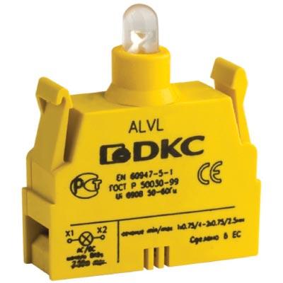 Контактный блок с клеммными зажимами под винт DKC ALVL24 со светодиодом на 24В