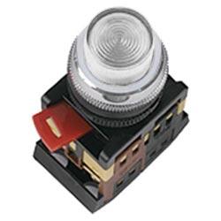Арматура светосигнальная ABLFP-22 (белая) неон кнопка 1з+1р 230В  IEK