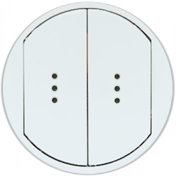 Legrand  Celiane  Белый Лицевая Панель выключателя 2-клавишного с точечной индикацией 68004