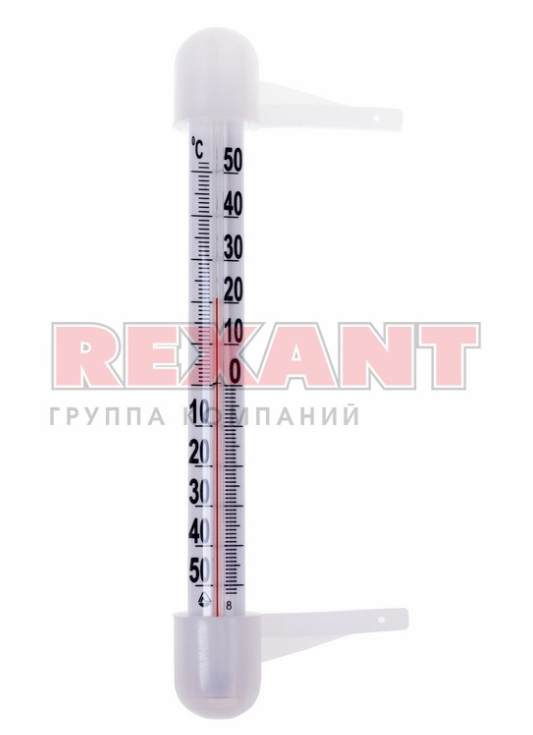 Термометр оконный (Ø 18 мм) полистирольная шкала крепление "на гвоздик" REXANT 70-0502