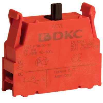 Контактный блок с клеммными  зажимами под винт, нормально-открытый, DKC, ACVL02