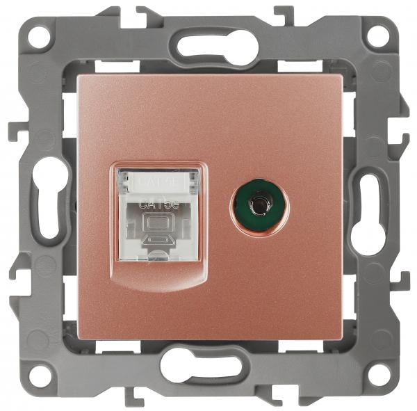 ЭРА  Эра12  Медь  Розетка информационная RJ45+TV,   12-3110-14