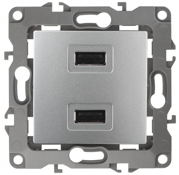 ЭРА  Эра12  Алюминий  Устройство зарядное USB, 5В-2100мА, 12-4110-03 Б0027493