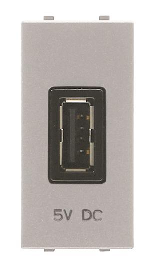ABB  Zenit  Серебристый Устройство зарядное механизм USB 1М, 2000 мА, 5В, 2CLA218520N1301