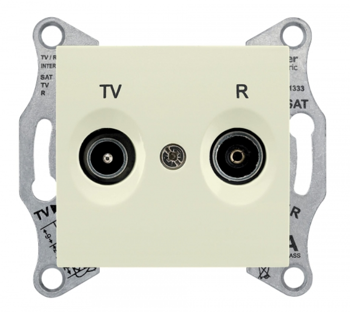 Schneider Electric Sedna  Бежевый Розетка механизм TV/R оконечная 1dB IP20 скрытая установка SDN3301647