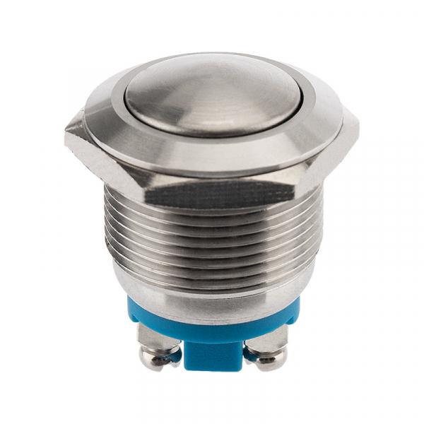 Кнопка  антивандальная Ø19  Б/Фикс (2с винт) (ON)-OFF сфера (PBS-28В, A19-A2) REXANT (в упак. 1шт.) 06-0357-B