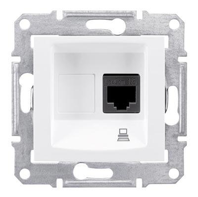 Schneider Electric Sedna  Белый Розетка механизм компьютерная 1-местная RJ45 категория 6, экранированная STP с пружинными зажимами IP20 скрытая установка SDN4900121