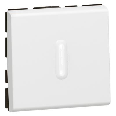 Legrand  Mosaic  Белый  Переключатель механизм 10АХ с подсветкой 2 модуля  077012