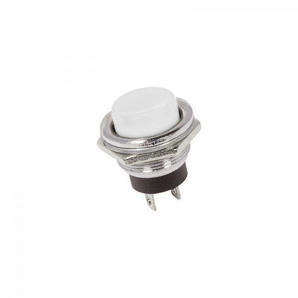 Выключатель-кнопка  металл 220V 2А (2с) (ON)-OFF  Ø16.2  белая  (RWD-306)  REXANT 36-3355