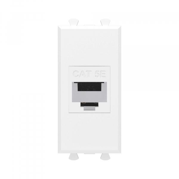 Компьютерная розетка RJ-45 без шторки модульная, кат.5е, "Avanti", "Белое облако", 1 модуль