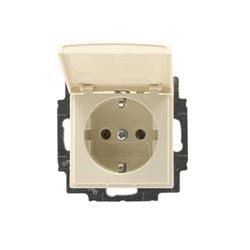 ABB  Basic55  Слоновая Кость Розетка Schuko с крышкой 2018-0-0351/2CKA002018A0351/