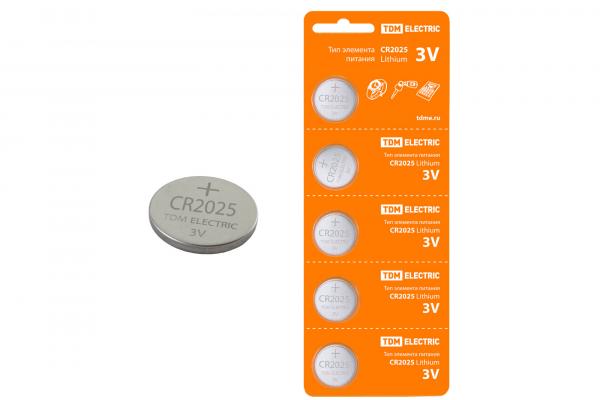 Элемент питания TDM CR2025 Lithium 3V BP-5