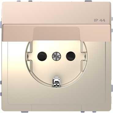 Schneider Electric  MERTEN  D-Life  Шампань  Розетка 16А с заземляющими контактами и крышкой  IP44 MTN2314-6051