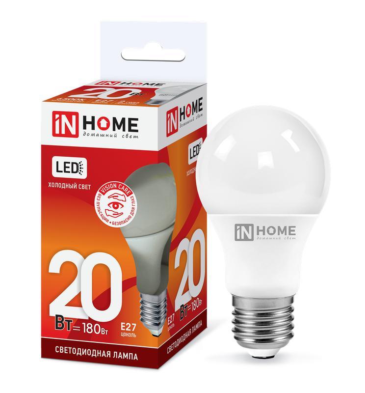 Лампа светодиодная LED-A60-VC 20Вт грушевидная 230В E27 6500К 1900лм IN HOME 4690612020310