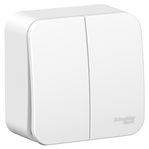 Schneider Electric  BLANCA  Белый  Выключатель 2-клавишный открытая установка  (cхема.5) 10А, 250B,BLNVA105001