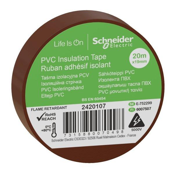Изолента ПВХ коричневая 19мм 20м Schneider Electric