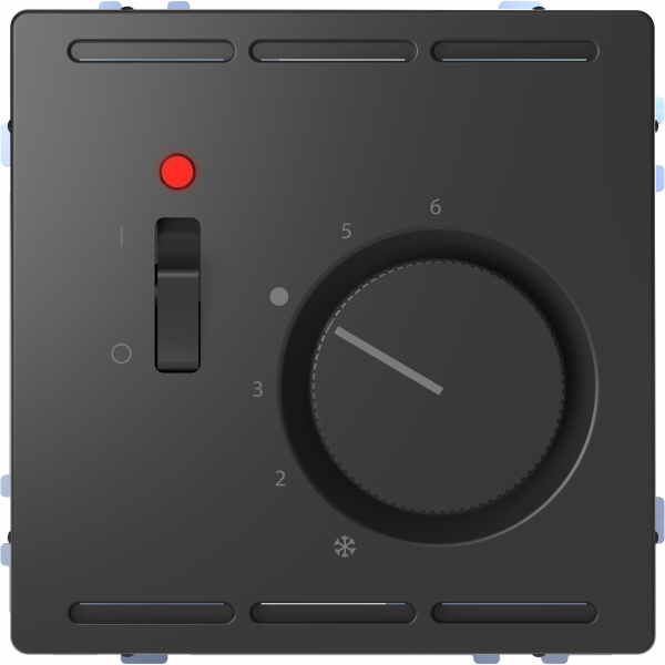 Schneider Electric  MERTEN  D-Life  Антрацит  Терморегулятор с центральной платой с выключателем 24В MTN5761-6034