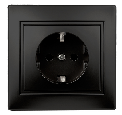 ЭРА  Intro Plano  Антрацит  Розетка 2P+E Schuko со шторками, 16А-250В, IP20, скрытая установка  1-206-05 Б0044571