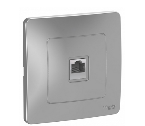Schneider Electric  BLANCA  Алюминий  Розетка компьютерная  RJ45, категория 5E, скрытая установка  BLNIS045003