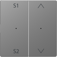Schneider Electric  MERTEN  D-Life  PlusLink  Нержавеющая Сталь  Клавиша 2-местная с S1/S2, вверх/вниз MTN5227-6036