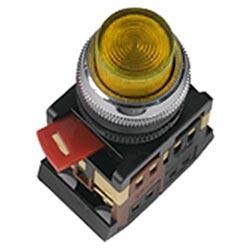 Арматура светосигнальная ABLFP-22 (жёлтая) неон кнопка 1з+1р 230В IEK