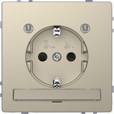 Schneider Electric  MERTEN  D-Life  Сахара  Розетка 16А с заземляющими контактами и LED модулем MTN2304-6033