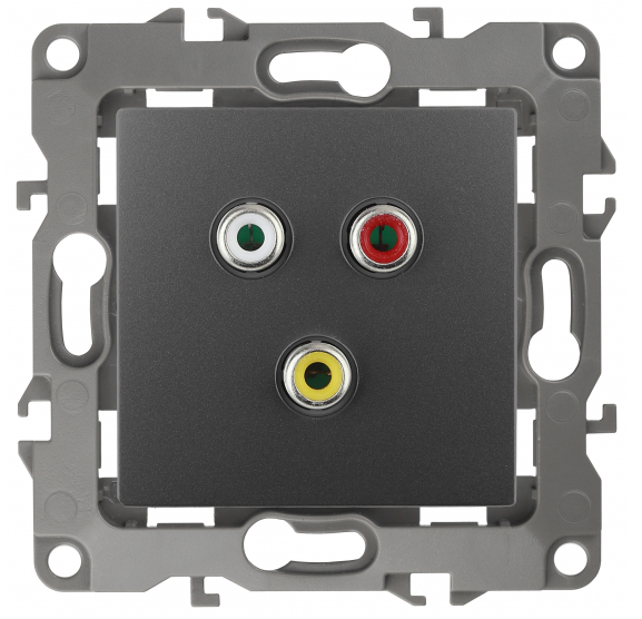 ЭРА  Эра12  Графит  Розетка RCA 12-3113-12