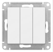 Schneider Electric AtlasDesign  Белый  Выключатель 3-клавишный схема 1+1+1, 10АХ, механизм ATN000131