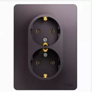 Schneider Electric Glossa Сиреневый Туман Розетка 2-местная с заземляющими контактами,16А, 250В, в сборе IP20 скрытая установка GSL001424