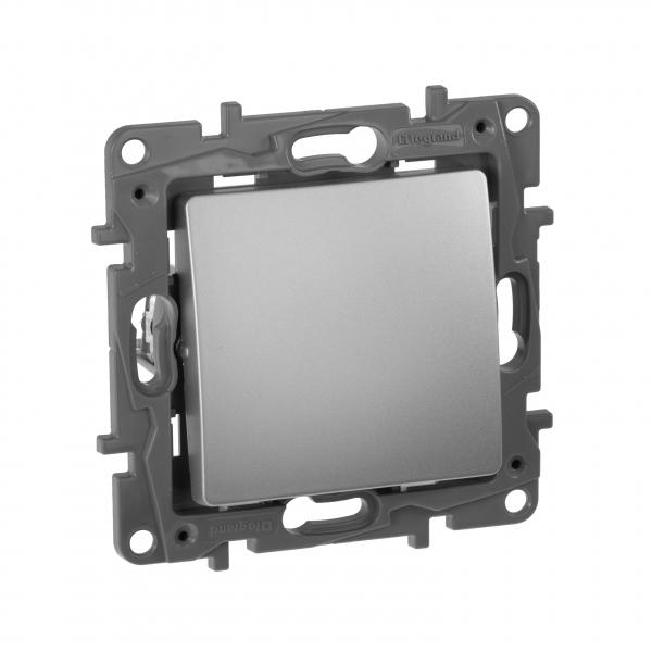 Legrand  Etika  Алюминий Кнопка автомат механизм 6АХ 672414
