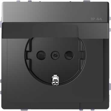 Schneider Electric  MERTEN  D-Life  Антрацит  Розетка 16А с заземляющими контактами и крышкой  IP44 MTN2314-6034