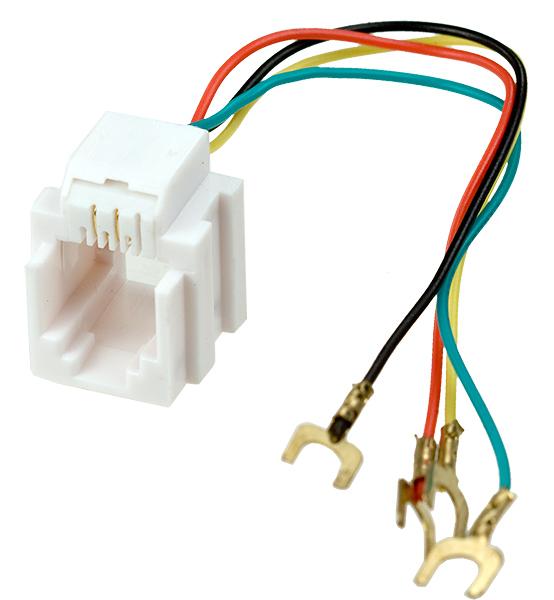 Гнездо 6P-4C пластик 623K с проводами 82мм REXANT 05-1111