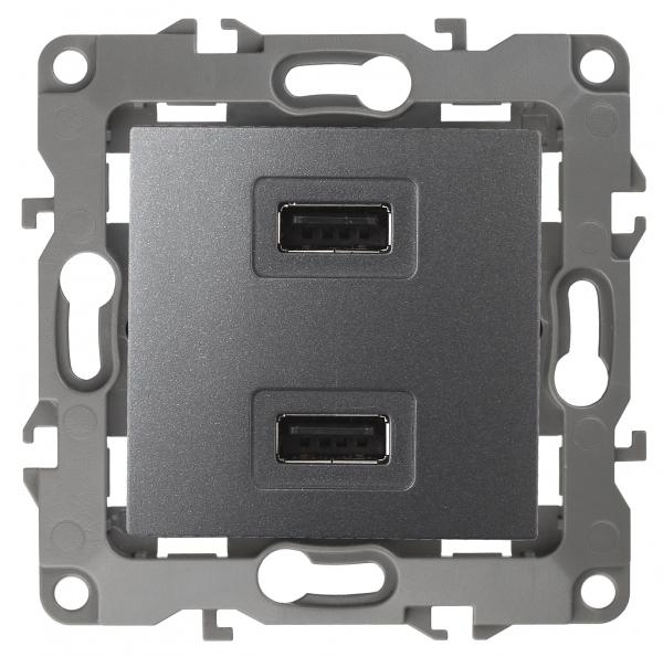 ЭРА  Эра12  Графит  Устройство зарядное USB, 5В-2100мА,   12-4110-12 Б0027497