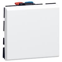 Legrand  Mosaic  Белый  Переключатель механизм перекрёстный 10АХ 2 модуля 077021