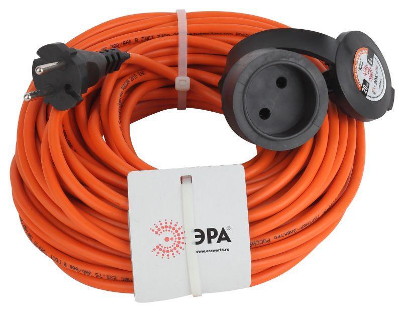 Удлинитель-шнур 1х20м без заземл. 6А IP44 UPx-1-2х0.75-20m-IP44 ПВС 2х0.75 в бухте Эра Б0043037
