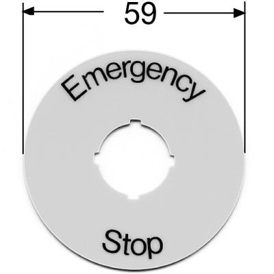 Шильдик круглый желтый ABB *EMERGENCY STOP* /1SFA616915R1005/