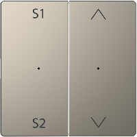 Schneider Electric  MERTEN  D-Life  PlusLink  Никель  Клавиша 2-местная с S1/S2, вверх/вниз MTN5227-6050