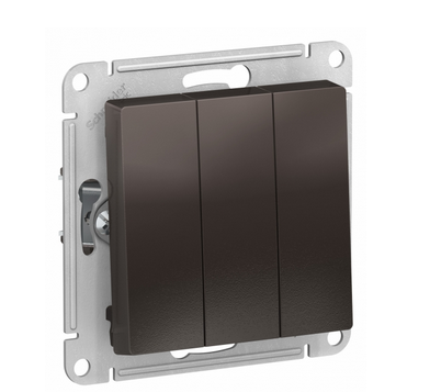 Schneider Electric AtlasDesign Мокко  Выключатель 3-клавишный схема 1+1+1, 10АХ, механизм ATN000631